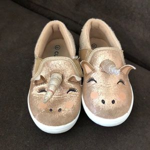 Unicorn gold slip ons